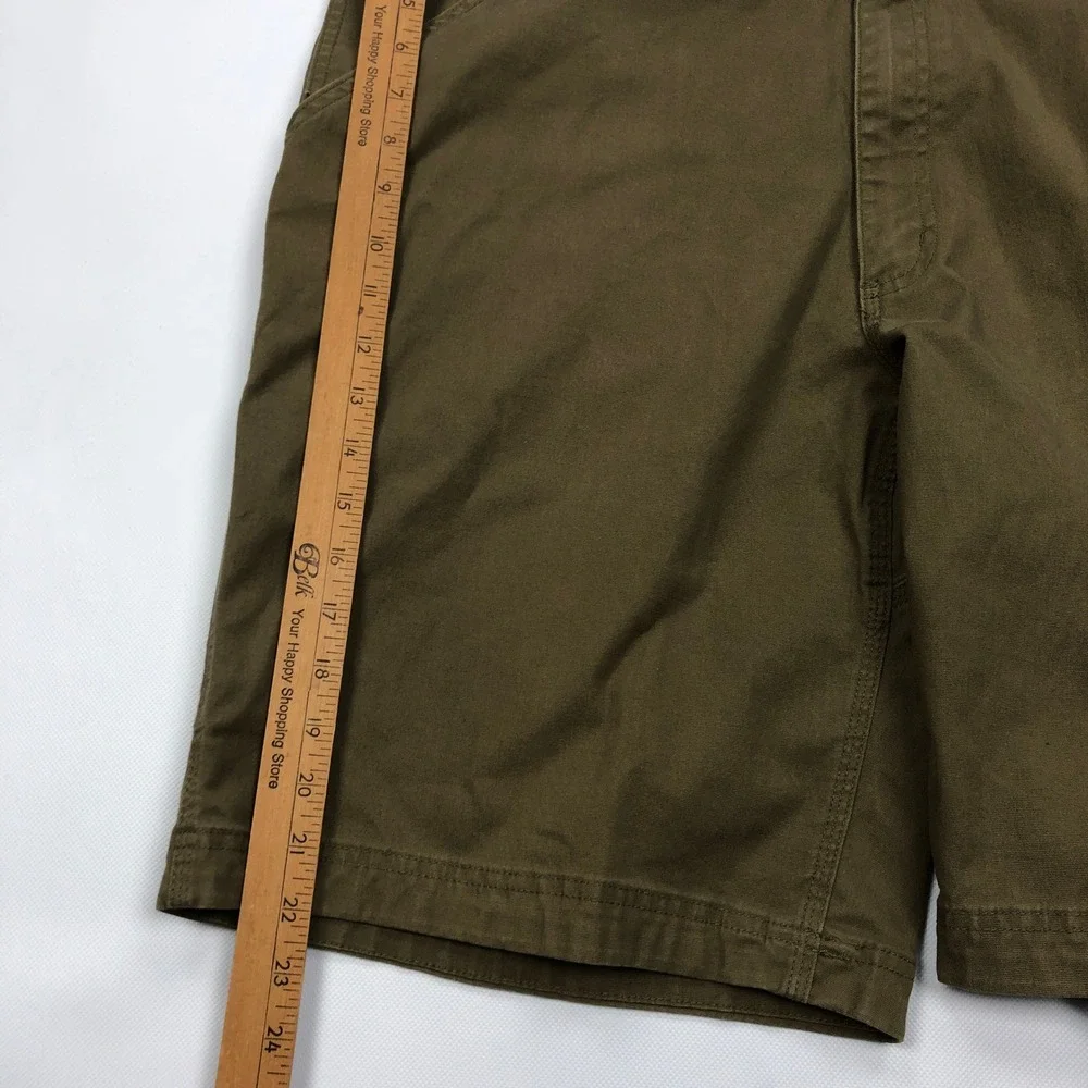 Duluth Trading Co Coolmax Flex Firehose Cargo Shorts Olive Mens 44 Relaxed Fit